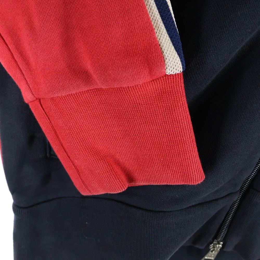 MONCLER(モンクレール) MAGLIA CARDIGAN バイカラージップアップスウェットパーカー フーディ レッド/ネイビー F10918G70200