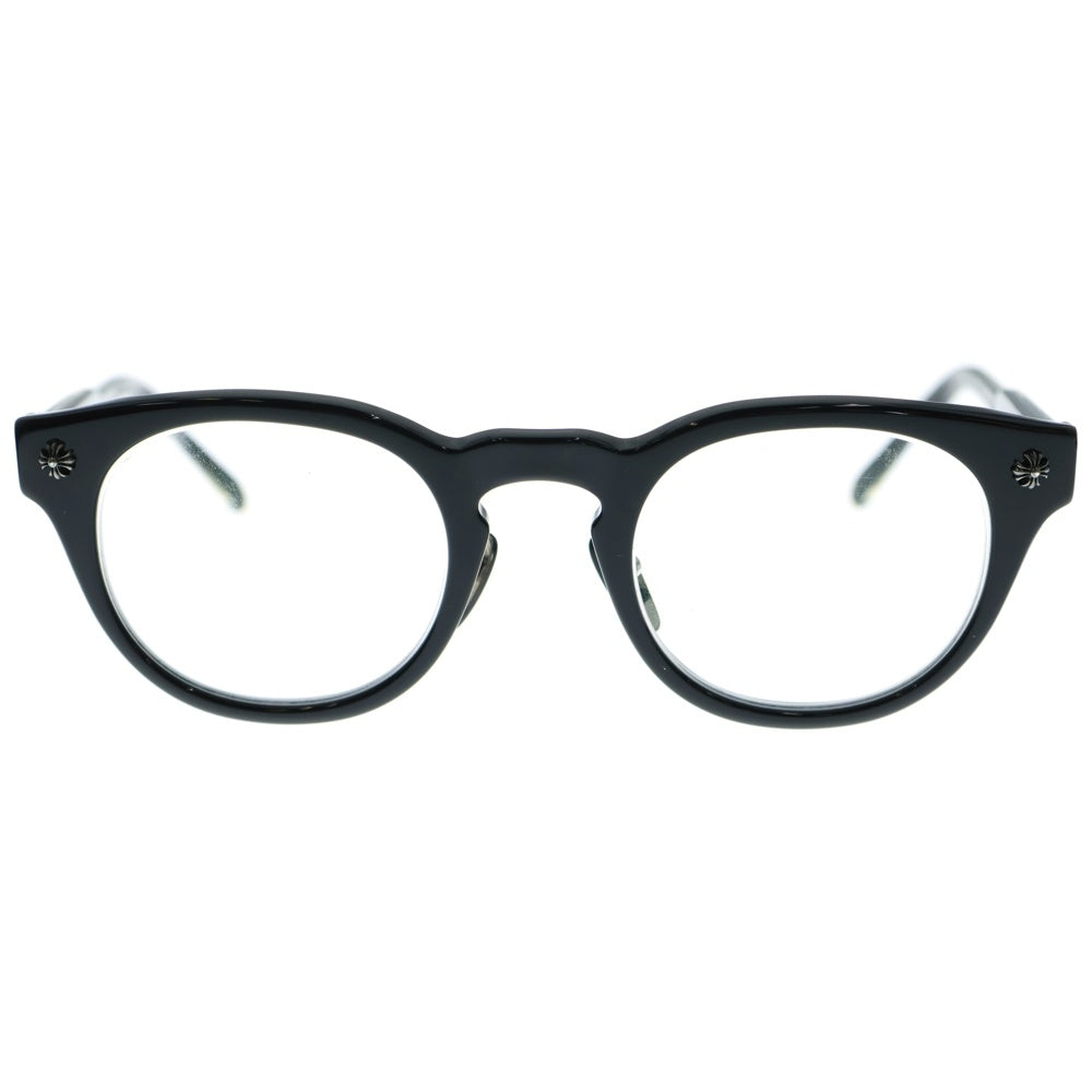 CHROME HEARTS(クロムハーツ) DINGALONGLINGLONG CHプラスフレーム ボストンサングラス メガネ 眼鏡 アイウェア クリア ブラック 度入り