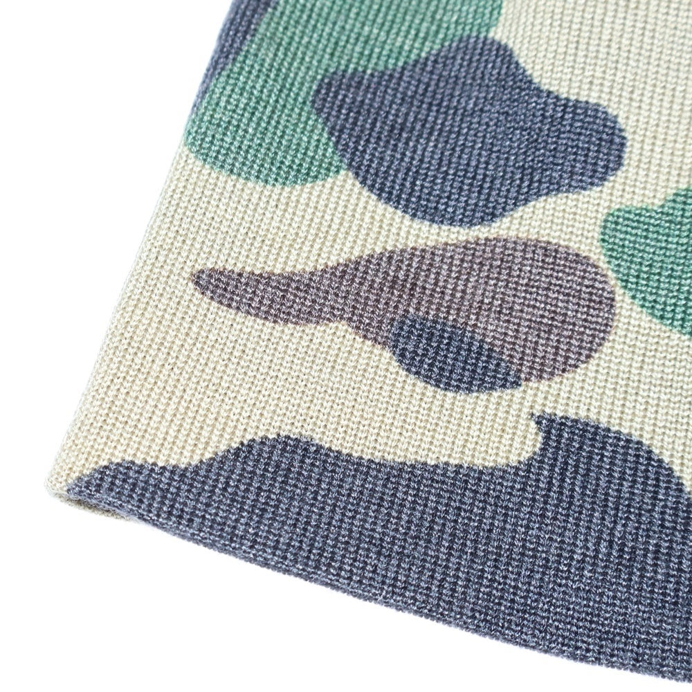 A BATHING APE(アベイシングエイプ) CAMO BEANIE カモフラ柄 ビーニー ニット帽子 マルチカラー