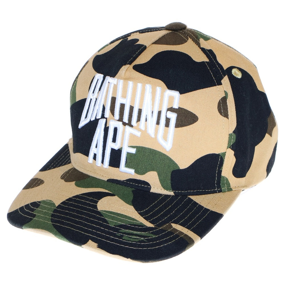 A BATHING APE(アベイシングエイプ) LOGO BASEBALL CAP CAMO ロゴ刺繍ベースボールキャップ 帽子 カモ柄 マルチカラー