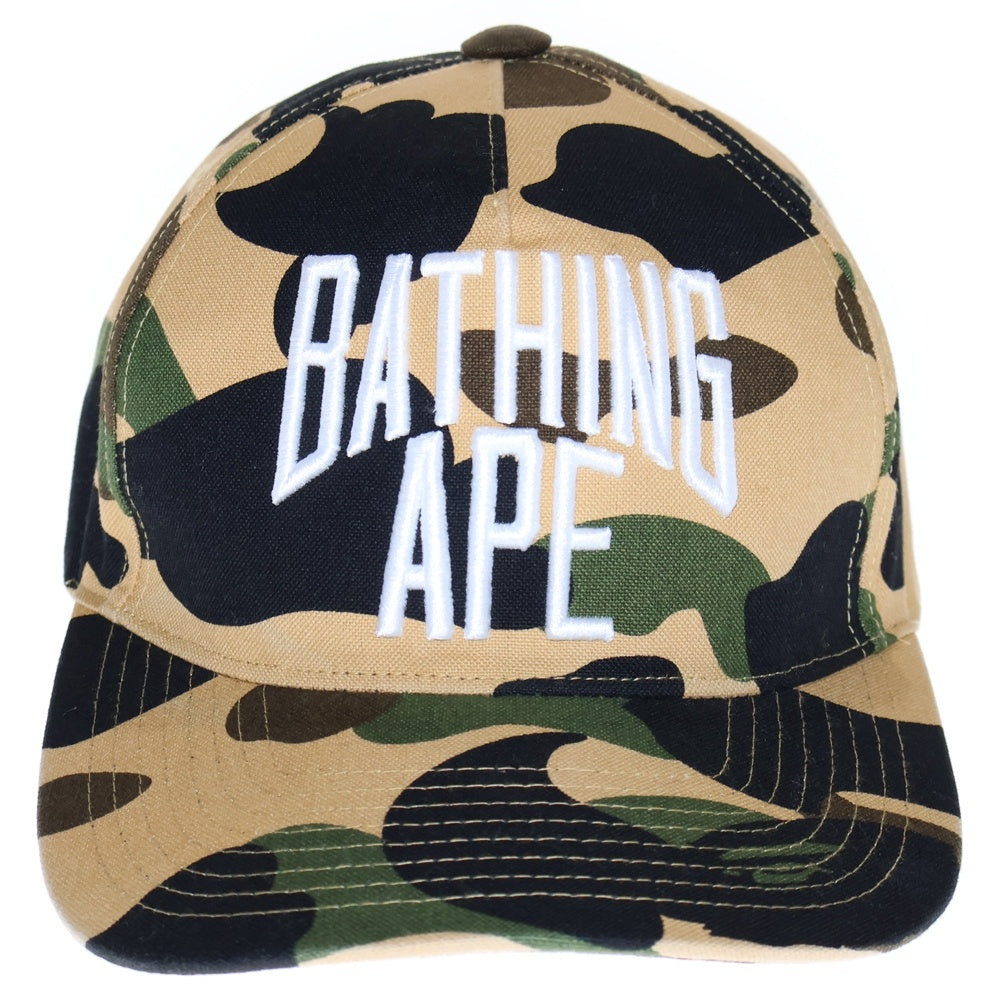 A BATHING APE(アベイシングエイプ) LOGO BASEBALL CAP CAMO ロゴ刺繍ベースボールキャップ 帽子 カモ柄 マルチカラー