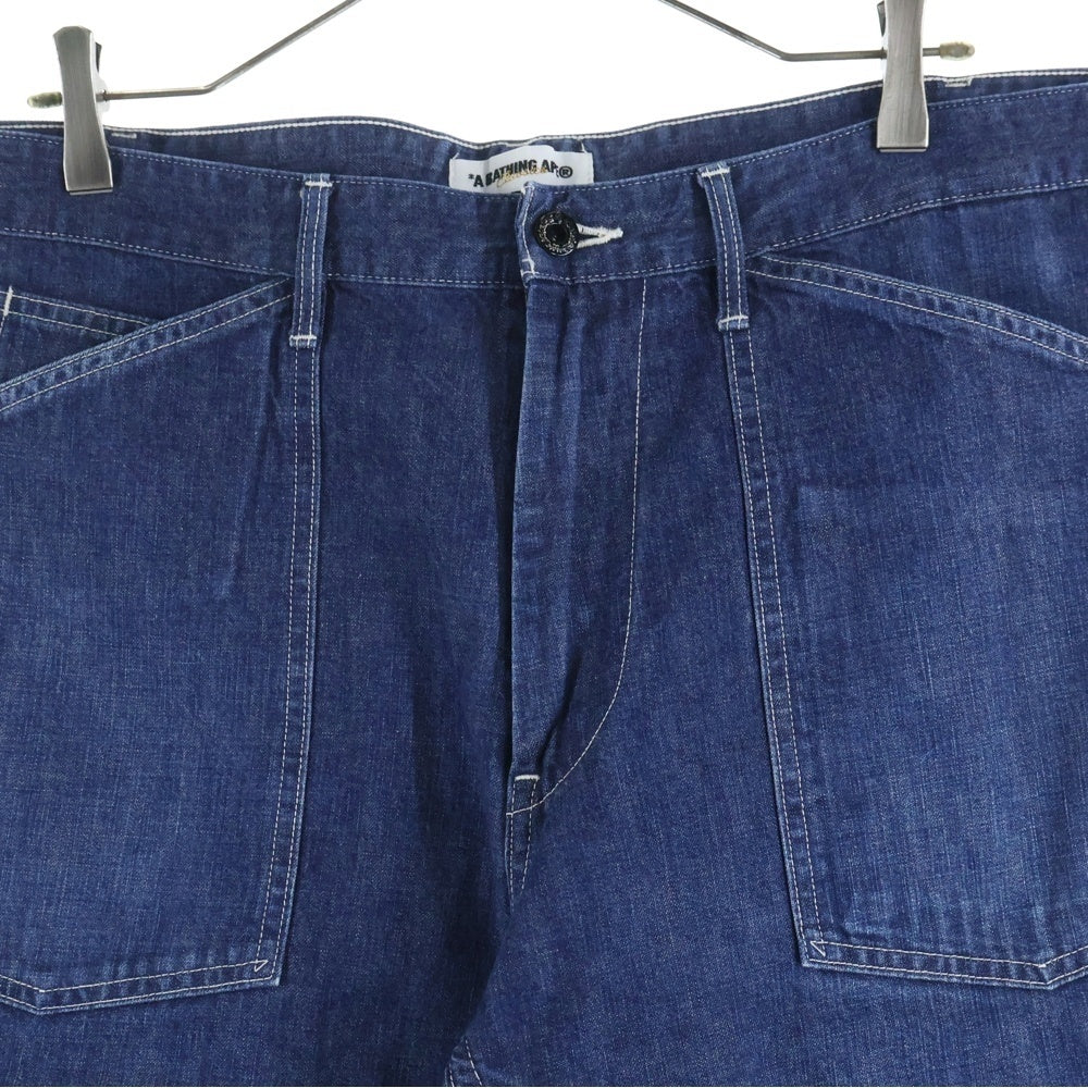 A BATHING APE(アベイシングエイプ) DENIM SHORT PANTS デニムショートパンツ ショーツ ネイビー