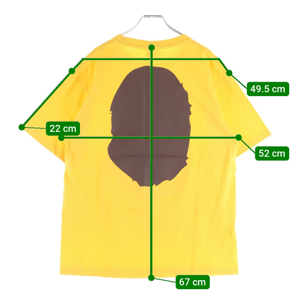 A BATHING APE(アベイシングエイプ) LOGO PRINT T-SHIRTS ロゴプリント半袖カットソー 半袖Tシャツ イエロー 001TEG301004X