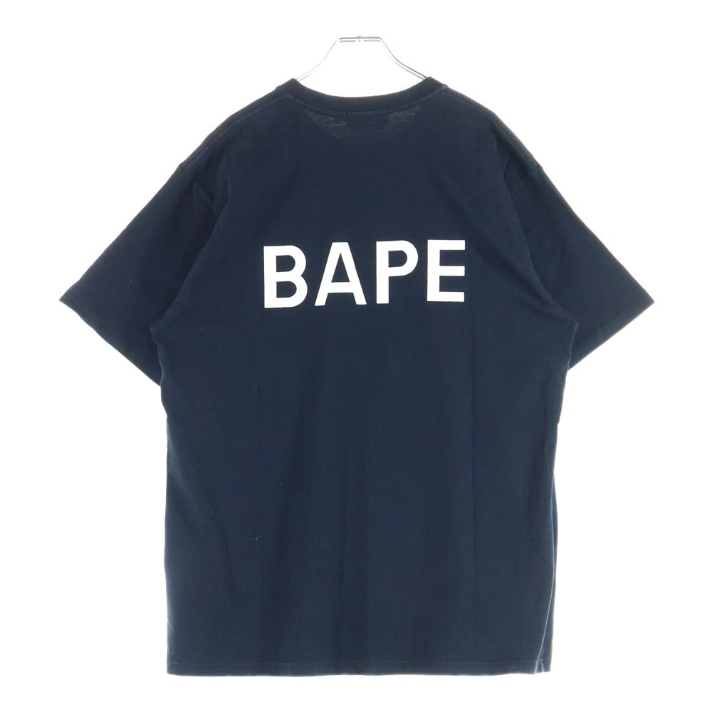 A BATHING APE(アベイシングエイプ) BACK LOGO PRINT T-SHIRTS 001CSF201069X バックロゴプリント半袖カットソー 半袖Tシャツ ブラック