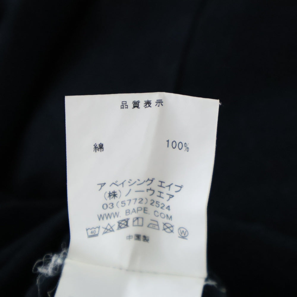 A BATHING APE(アベイシングエイプ) BACK LOGO PRINT T-SHIRTS 001CSF201069X バックロゴプリント半袖カットソー 半袖Tシャツ ブラック
