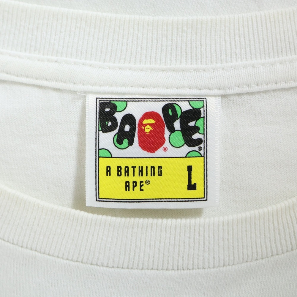 A BATHING APE(アベイシングエイプ) LOGO PRINT T-SHIRTS ロゴプリント半袖カットソー 半袖Tシャツ ホワイト