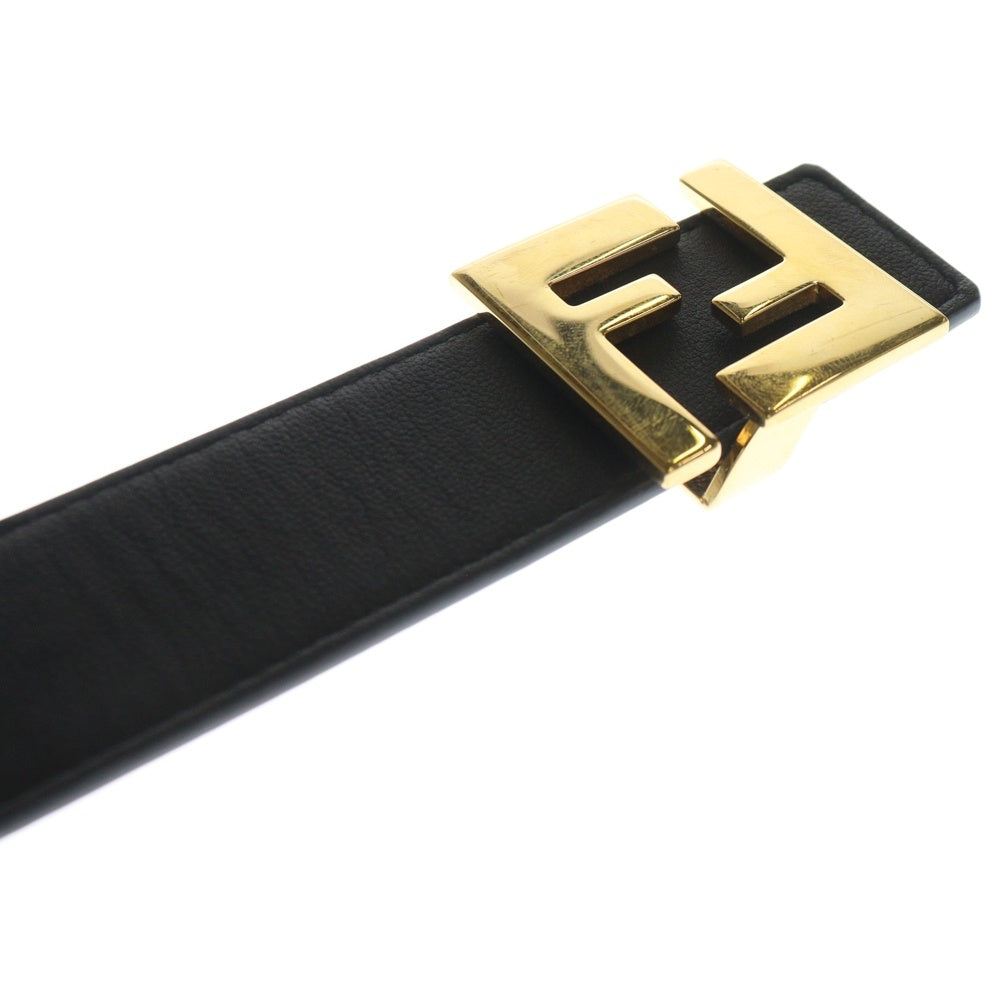 FENDI(フェンディ) ズッカ柄 レザー リバーシブル ベルト ブラウン/ブラック/ゴールド 7C0424