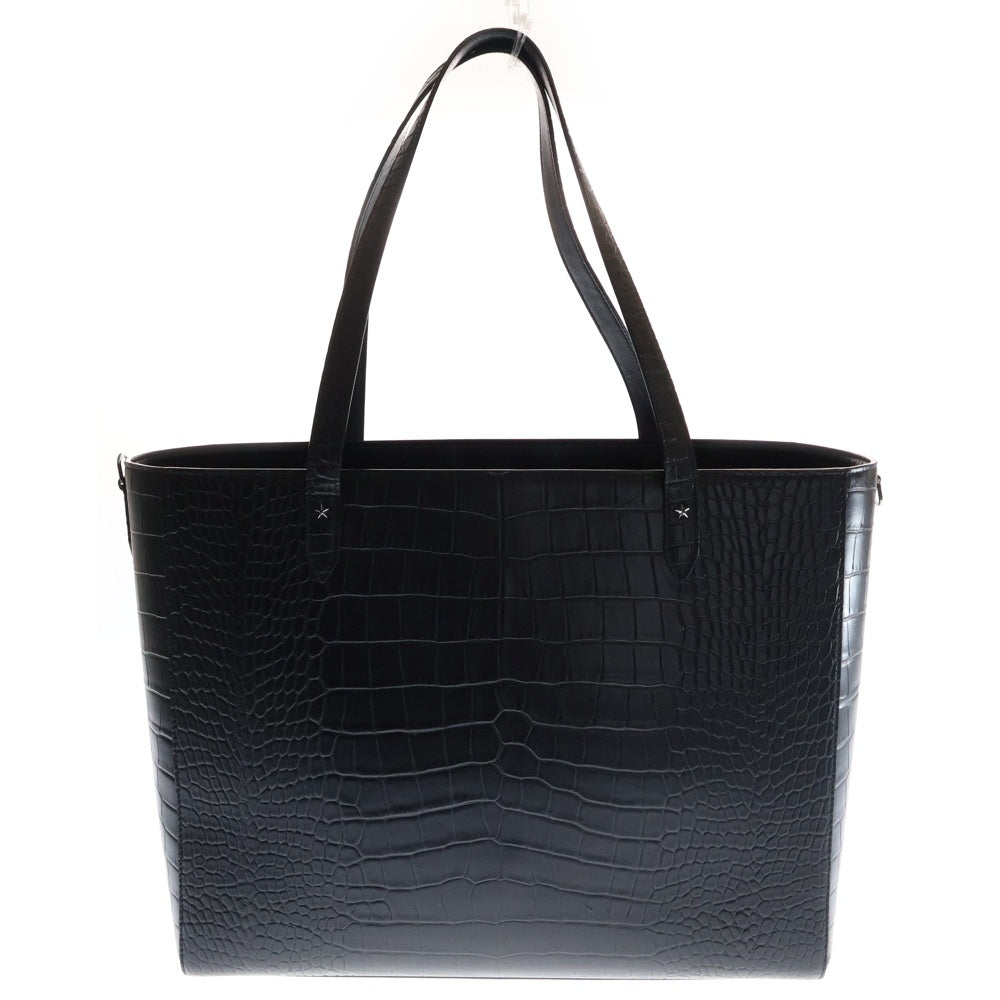 JIMMY CHOO(ジミーチュウ) DEELANCCL Tote Bag クロコ型押し トートバッグ スタースタッズ レザーバッグ ブラック
