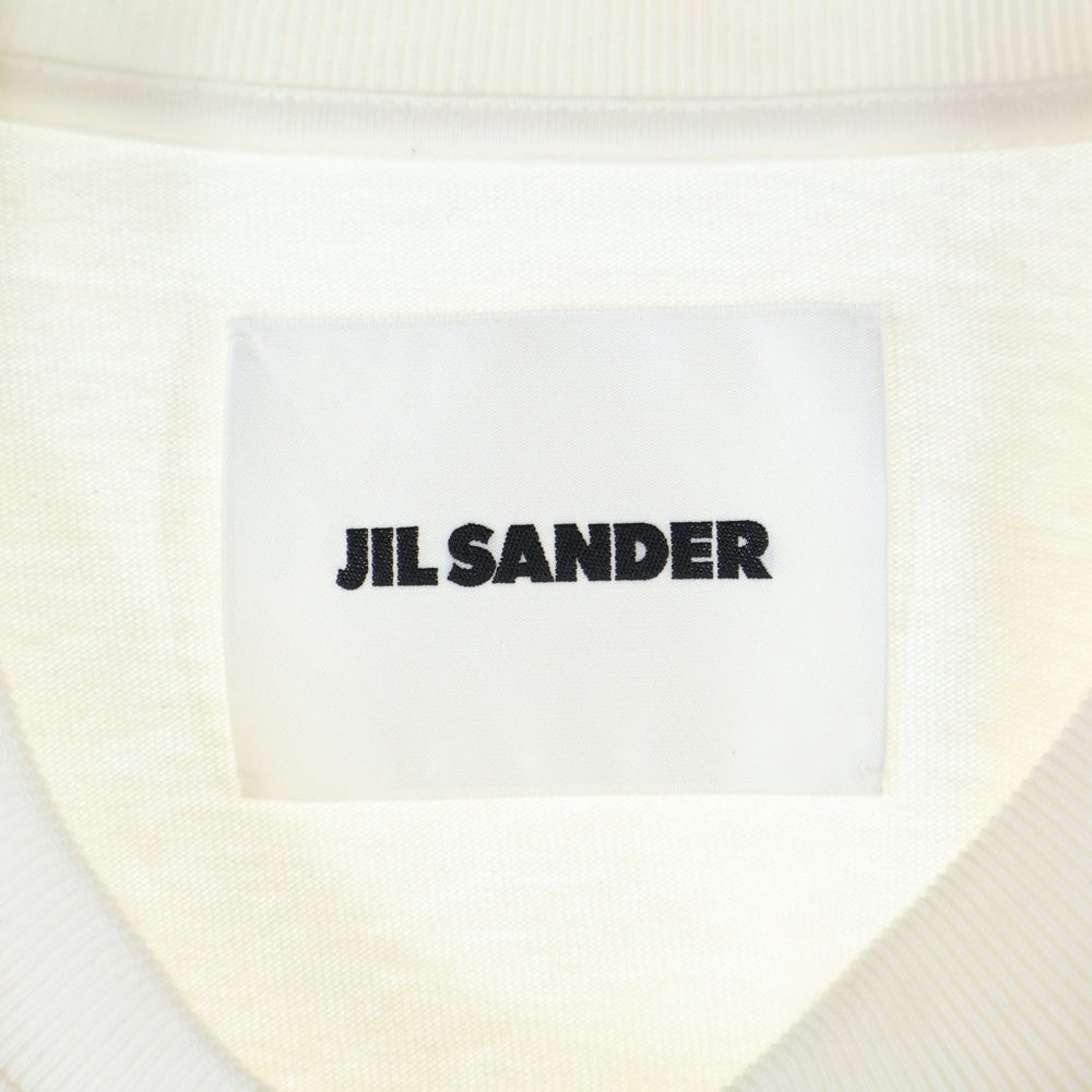 JIL SANDER(ジルサンダー) 23SS オーバーサイズ ロゴプリント クルーネック半袖カットソー ホワイト J21GC0001 J45148
