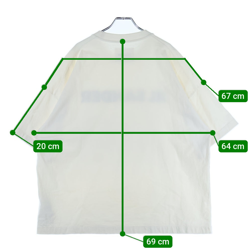 JIL SANDER(ジルサンダー) 23SS オーバーサイズ ロゴプリント クルーネック半袖カットソー ホワイト J21GC0001 J45148