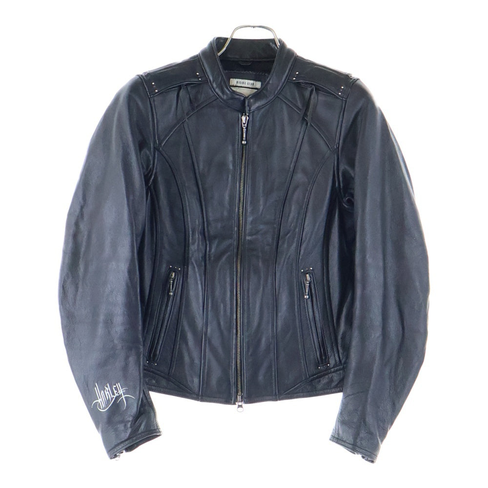 HARLEY DAVIDSON(ハーレーダビッドソン) Single Riders Jacket 97082‐12VW スタッズロゴ シングルライダースジャケット レザージャケット ブラック レディース