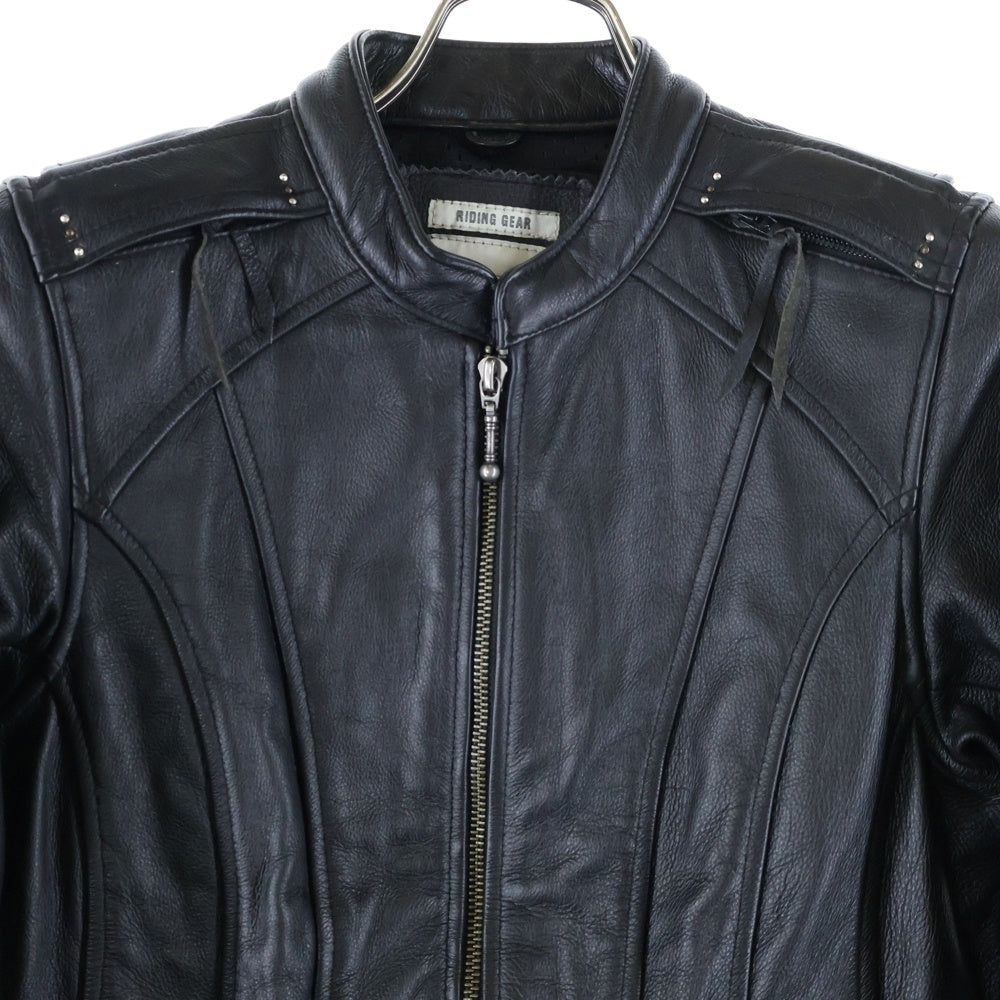 HARLEY DAVIDSON(ハーレーダビッドソン) Single Riders Jacket 97082‐12VW スタッズロゴ シングルライダースジャケット レザージャケット ブラック レディース