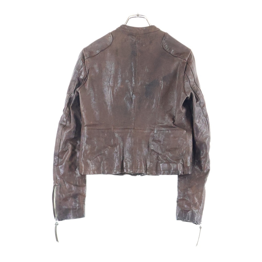 REPLAY(リプレイ) Cow Hide Leather Riders jacket 7916A.000.81106 牛革 シングルライダースジャケット レザージャケット ブラウン レディース