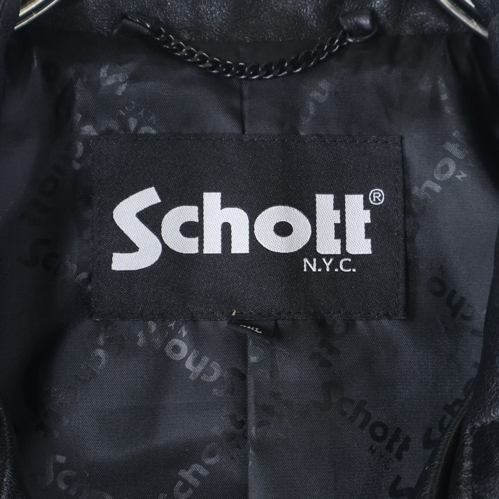 SCHOTT(ショット) NEW DOUBLE BREAST RIDERS 3101048 ダブル ブレスト ライダースジャケット レザージャケット ブラック