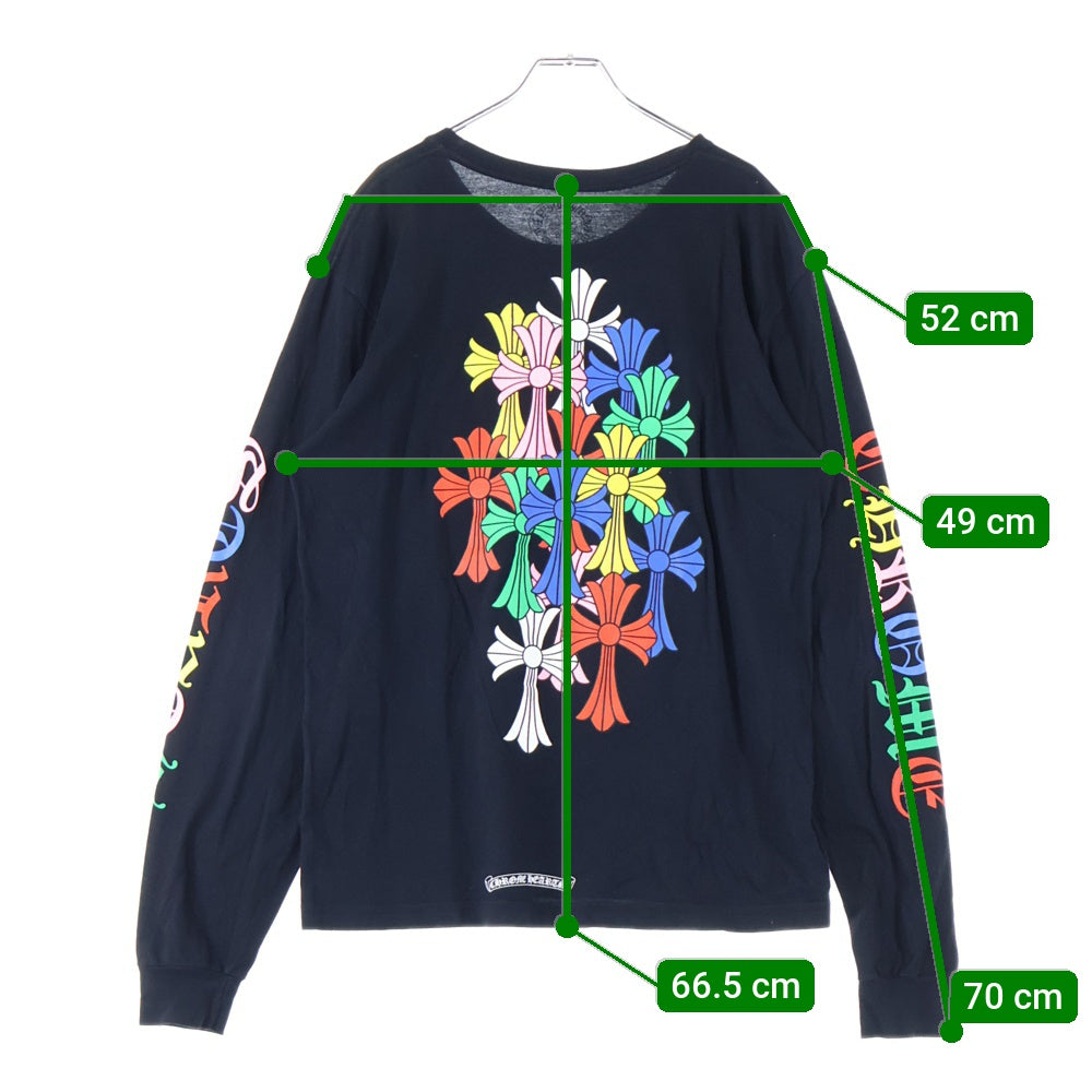 CHROME HEARTS(クロムハーツ) CEM CRS LS マルチセメタリークロスプリント長袖Tシャツ ブラック