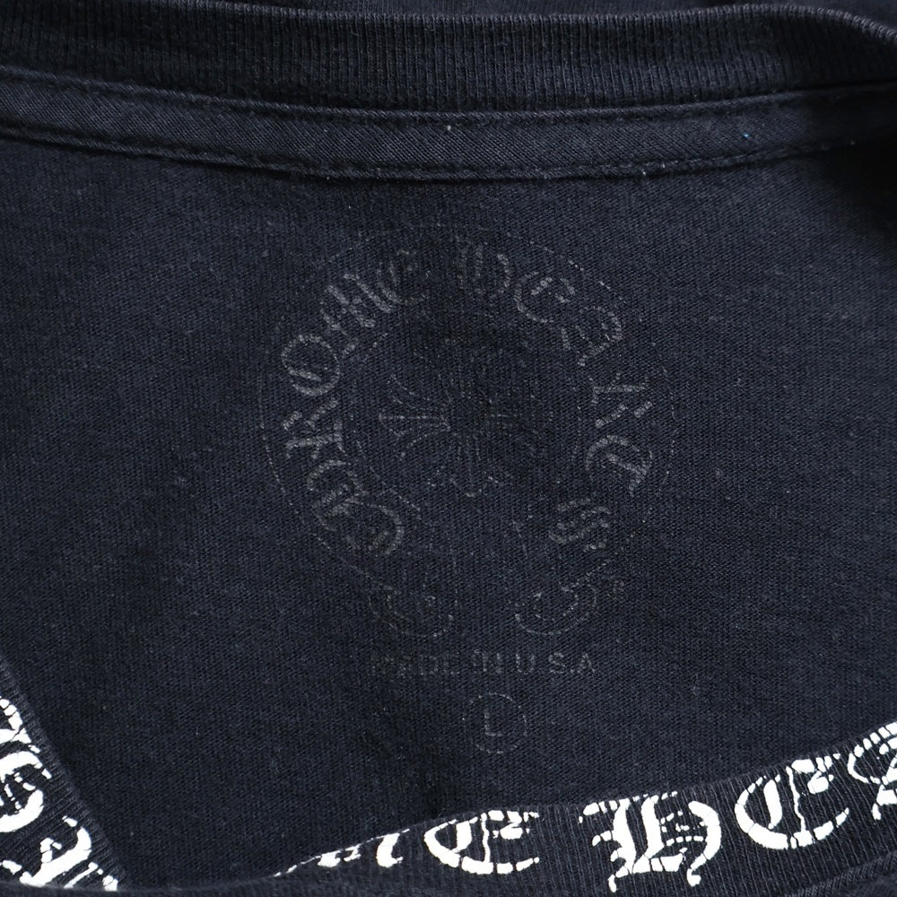 CHROME HEARTS(クロムハーツ) NECK LOGO TEE ネックロゴプリント半袖Tシャツ ブラック