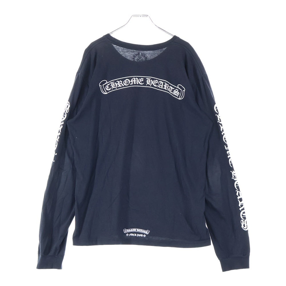 CHROME HEARTS(クロムハーツ) CH SCROLL LABEL FUCKYOU L/S /1 スクロールラベル ファックユーアームプリント長袖Tシャツ ブラック