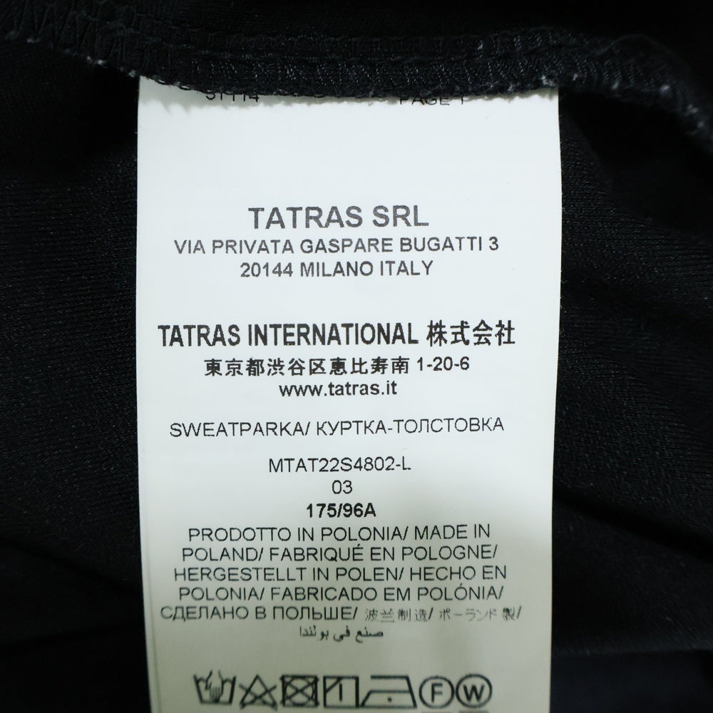 TATRAS(タトラス) 22SS ALTAIR Zip Hoodie MTAT22S4802-S ロゴワッペン フルジップアップパーカー フーディー ブラック