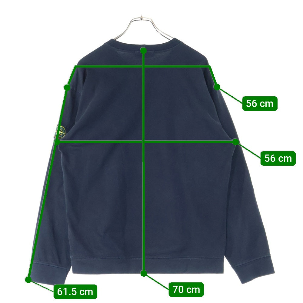 STONE ISLAND(ストーンアイランド) 23SS GARMENT DYED Logo Patch Sweatshirt 101563750 ガーメントダイ ロゴワッペン クルーネック長袖Tシャツカットソー ロングスリーブ ロンT ブラック