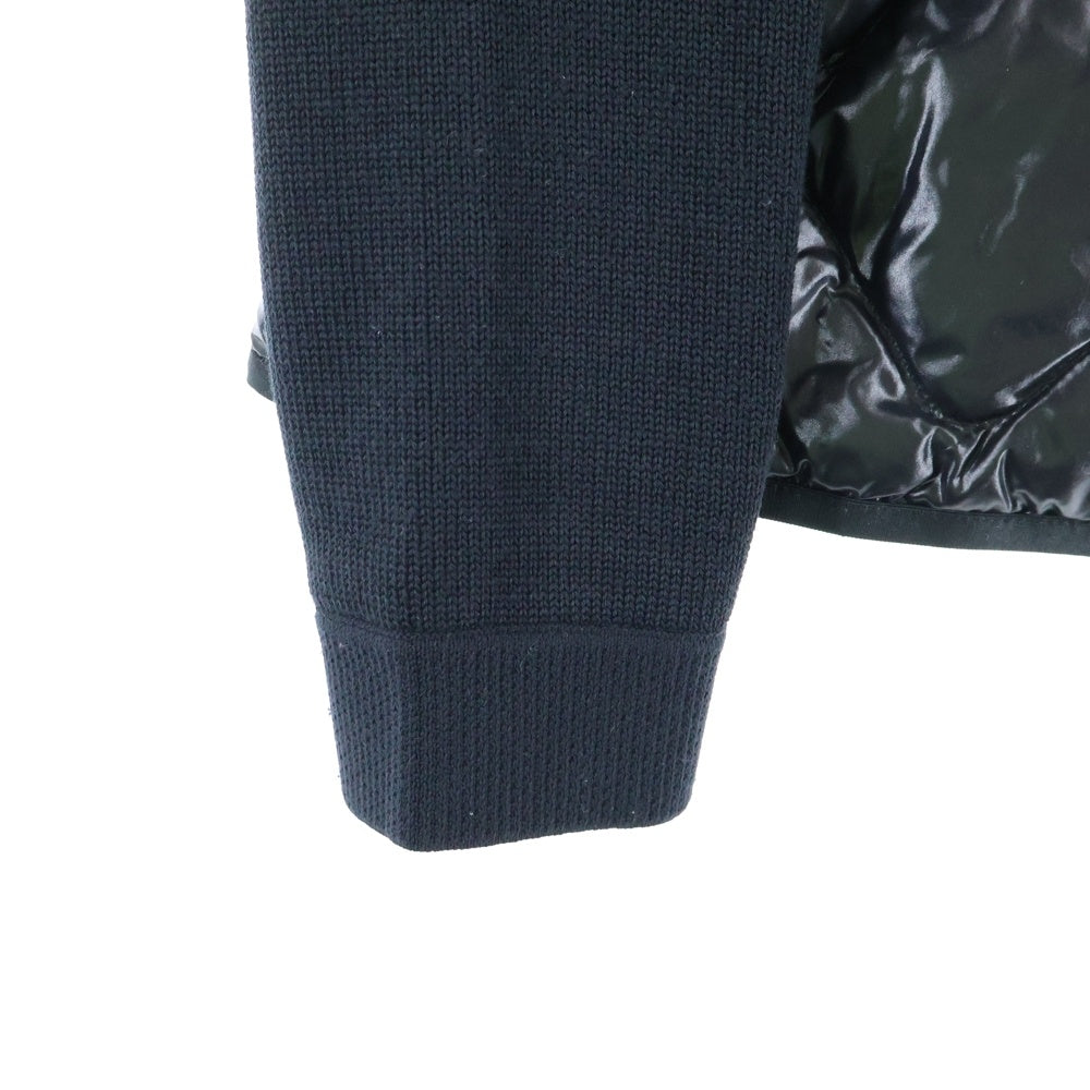 MONCLER(モンクレール) CARDIGAN TRICOT H20919B00024 M1121 ロゴワッペン ニット切替 ジップカーディガン フーディー ブラック