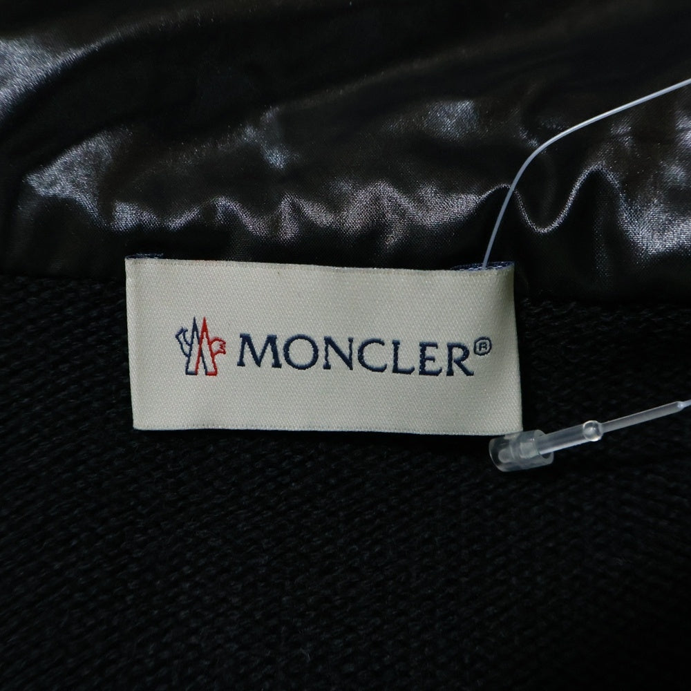 MONCLER(モンクレール) CARDIGAN TRICOT H20919B00024 M1121 ロゴワッペン ニット切替 ジップカーディガン フーディー ブラック
