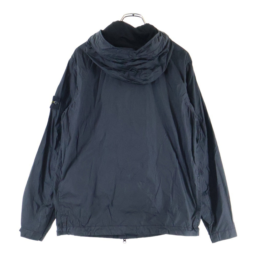 STONE ISLAND(ストーンアイランド) GARMENT DYED CRINKLE REPS NY 781540522 ガーメントダイ ナイロン フルジップアップジャケット ブルゾン フーディー ブラック