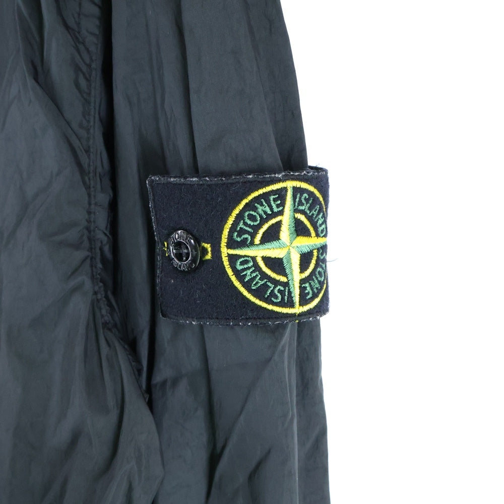 STONE ISLAND(ストーンアイランド) GARMENT DYED CRINKLE REPS NY 781540522 ガーメントダイ ナイロン フルジップアップジャケット ブルゾン フーディー ブラック