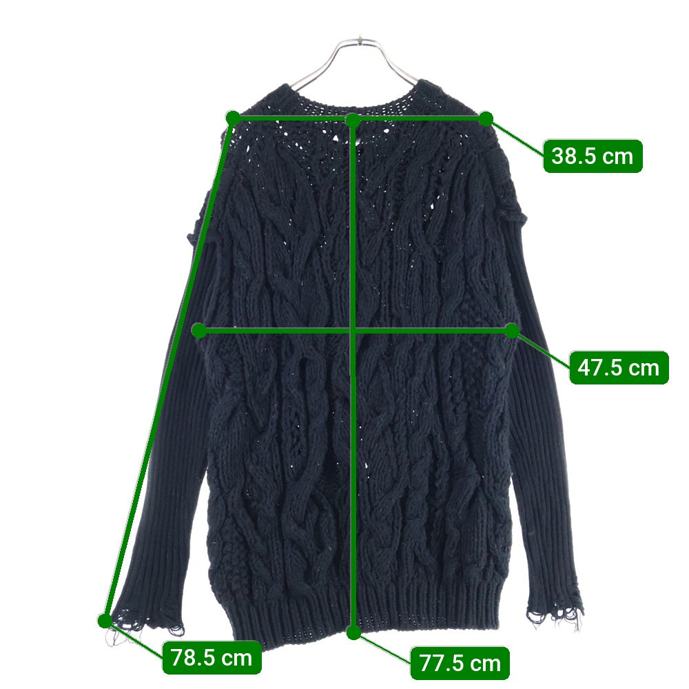 JUNYA WATANABE COMME des GARCONS(ジュンヤワタナベ コムデギャルソン) 23AW Crush Design Sweater JL-N022 クラッシュデザインニットセーター ブラック レディース