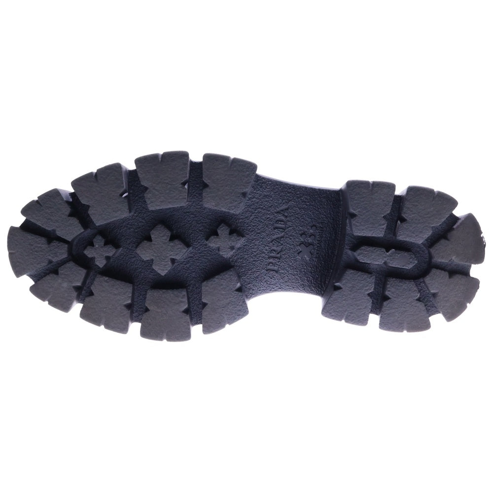 PRADA(プラダ) Monolith Pointy Brushed Leather Loafers 1D663M モノリス ブラッシュドレザー ローファー トライアングルロゴプレート ブラック レディース