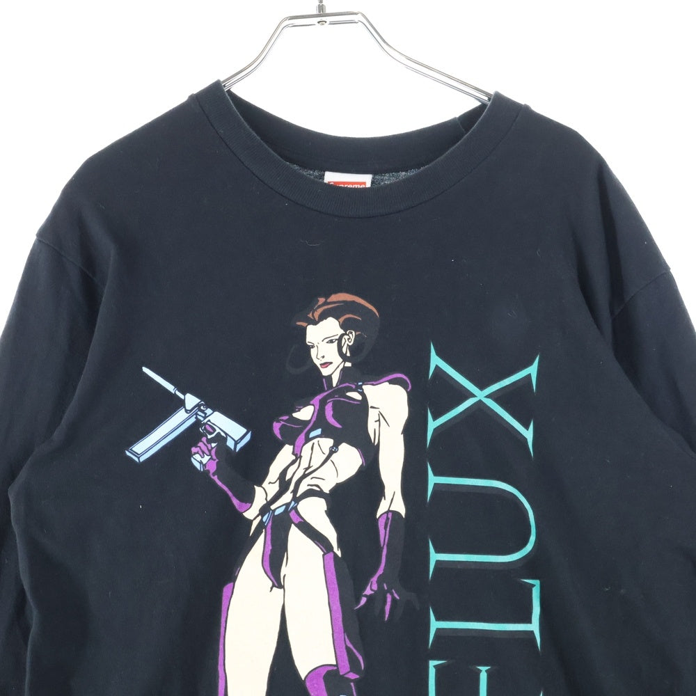 SUPREME(シュプリーム) 22SS ×AEON FLUX L/S Tee フロントプリントクルーネック長袖Tシャツカットソー ロンT ブラック