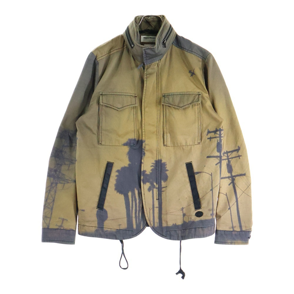 DIESEL(ディーゼル) M-65 ドローコード付き パームツリー ジップアップミリタリージャケット ブルゾンジャケット カーキ 10300473