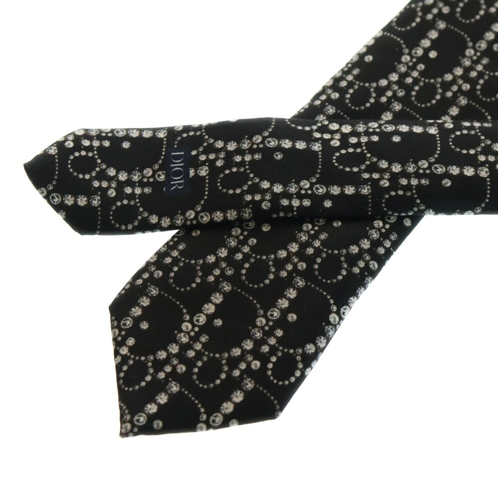 DIOR(ディオール) ストーン オブリーク柄シルクネクタイ ブラック