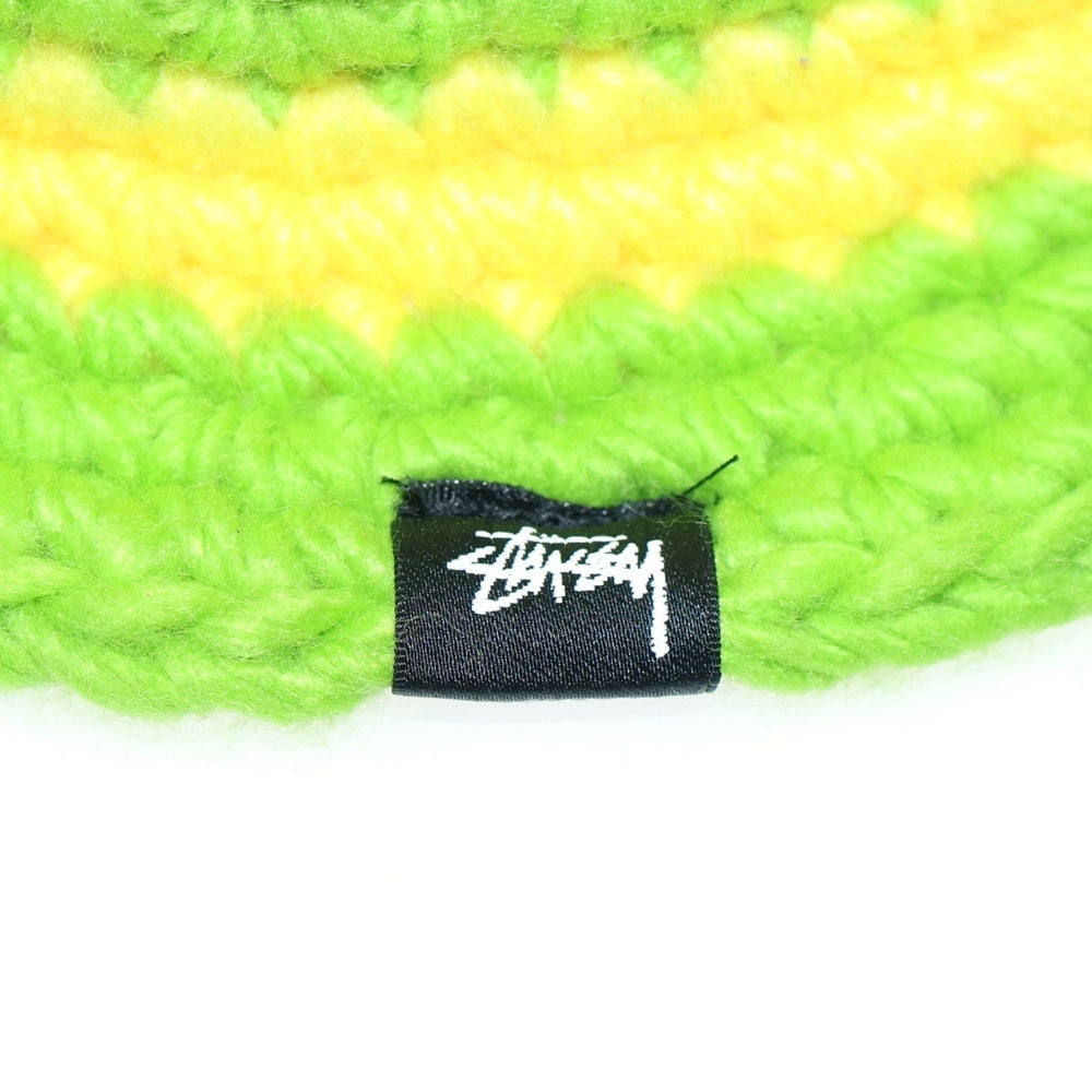 STUSSY(ステューシー) 23SS Swirl Knit Bucket Hat 1321167 バケットハット 帽子 グリーン/イエロー
