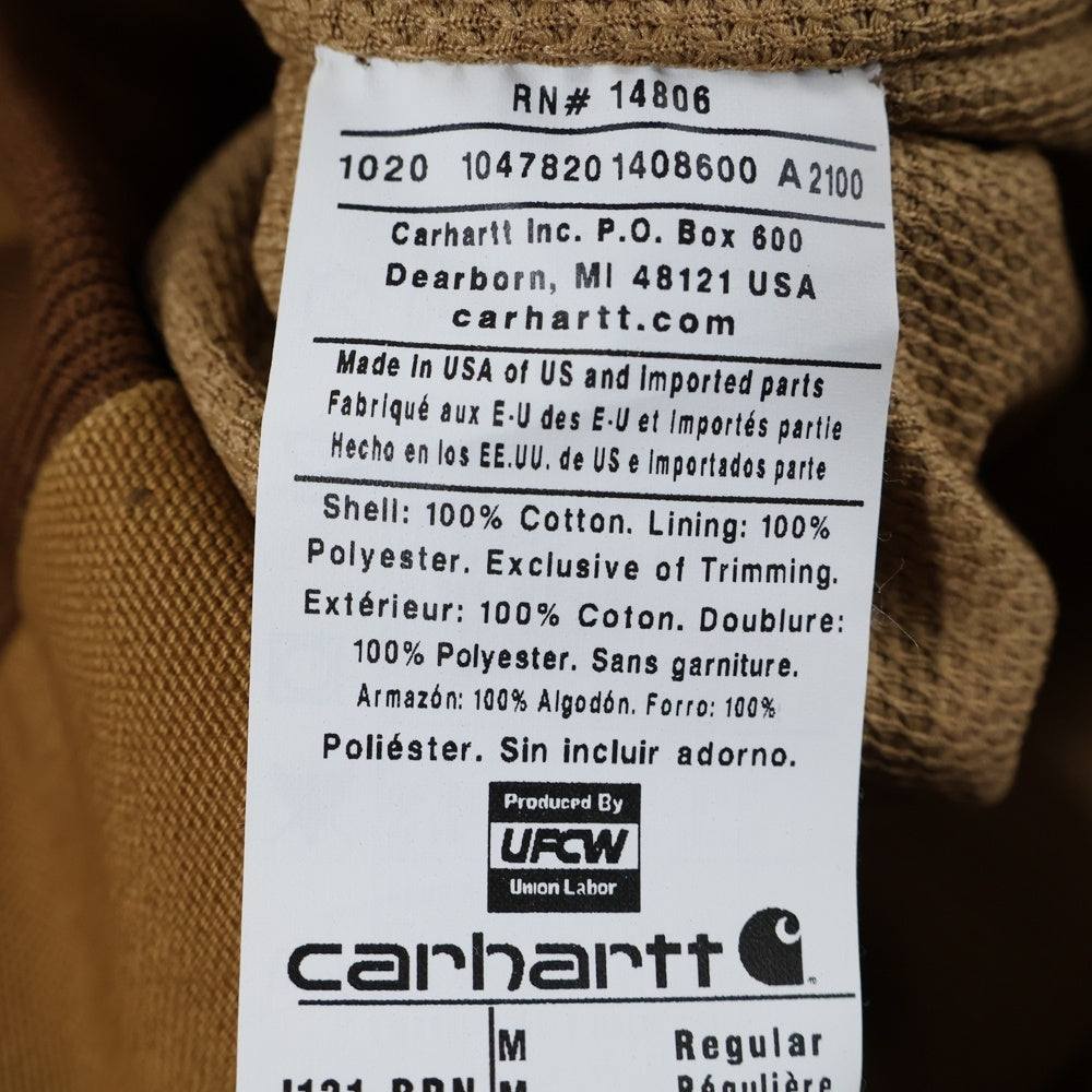 CARHARTT(カーハート) Acticve Jacket Thermal Lined サーマルライナー アクティブ ジャケット サーマル裏地 フーディーパーカー ブラウン J131-BRN