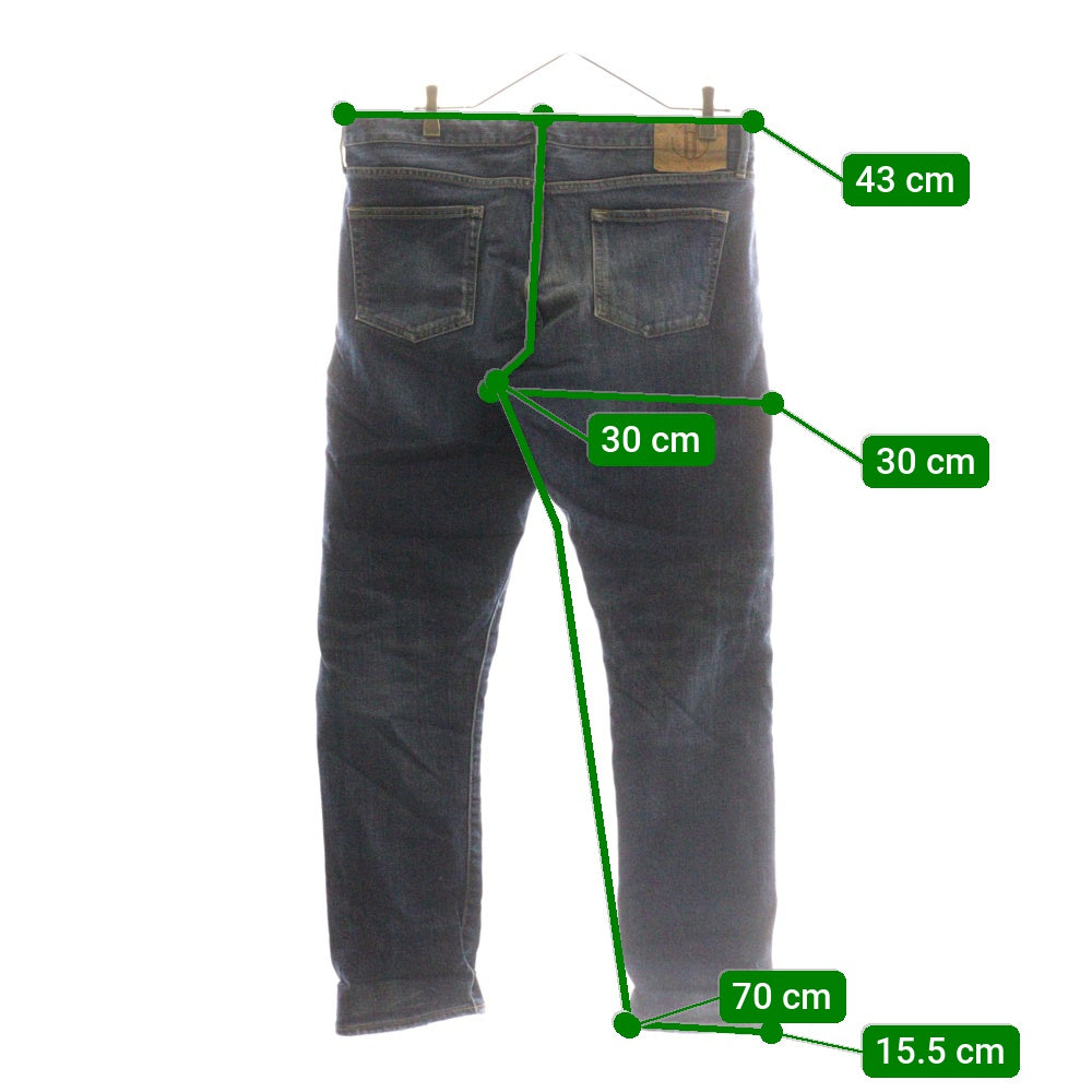 NO BRAND(ノーブランド) JAPAN BLUE JEANS (ジャパンブルージーンズ) ダメージ加工ストレートデニムパンツ ジーンズ インディゴ JB2301