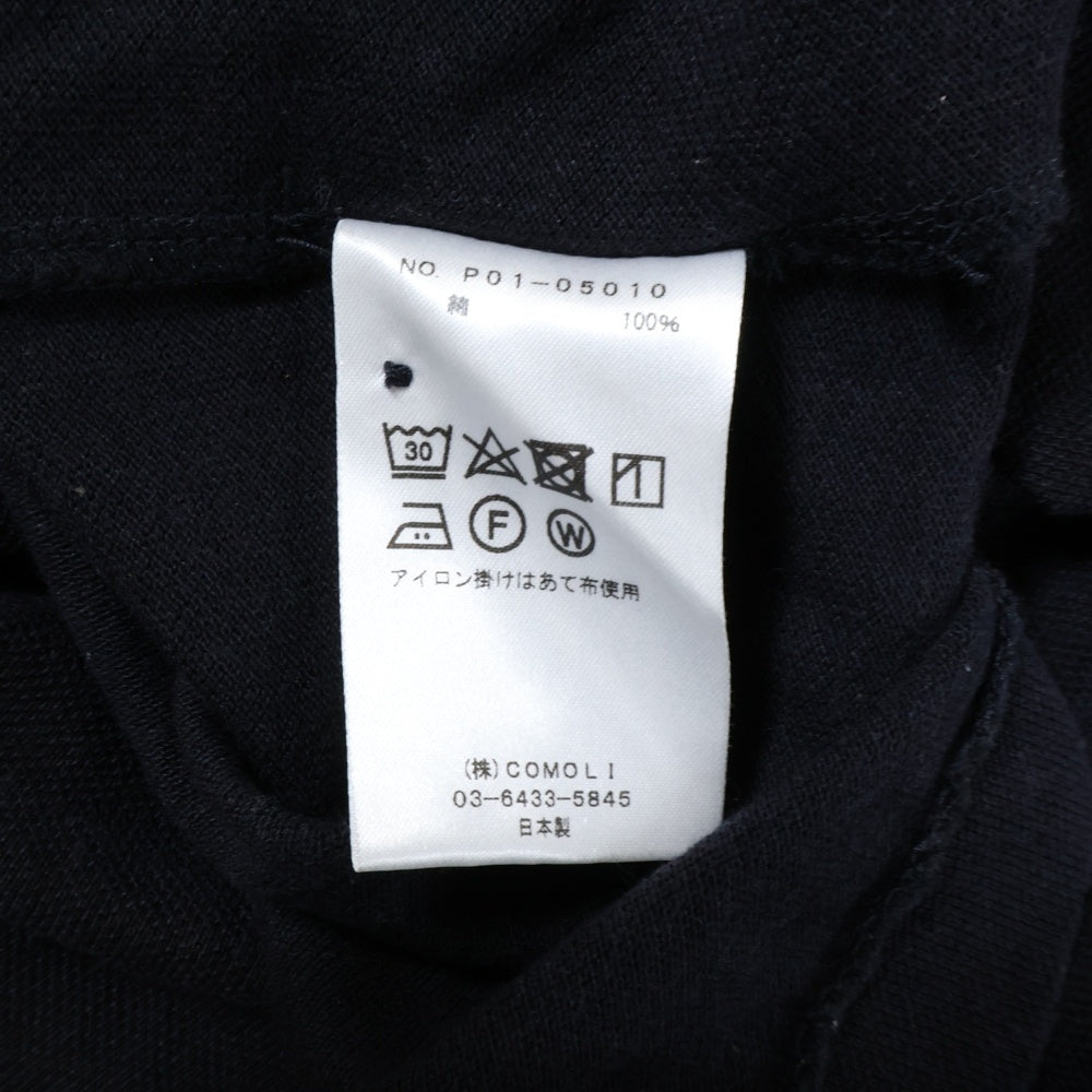 COMOLI(コモリ) 18SS 鹿の子半袖ポロシャツ ネイビー P01-05010