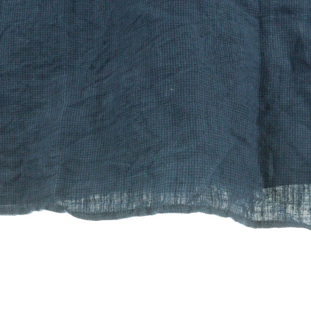 Yohji Yamamoto(ヨウジヤマモト) 23SS LOOK14 ペイント加工 リネン長袖シャツ HZ-B45-317 ネイビー