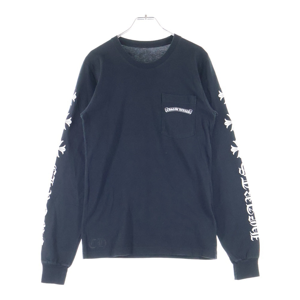 CHROME HEARTS(クロムハーツ) CH L S 1 袖CHプラスプリント長袖カットソー 長袖Tシャツ ロングスリーブカットソー ロンT ブラック