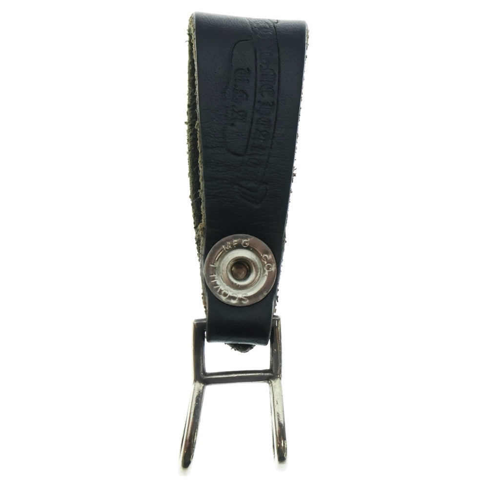 CHROME HEARTS(クロムハーツ) BELT LOOP クロスボールボタンレザーベルトループ シルバー/ブラック BCA397