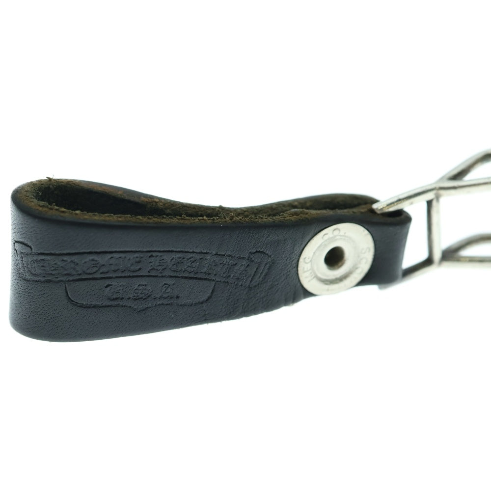 CHROME HEARTS(クロムハーツ) BELT LOOP クロスボールボタンレザーベルトループ シルバー/ブラック BCA397