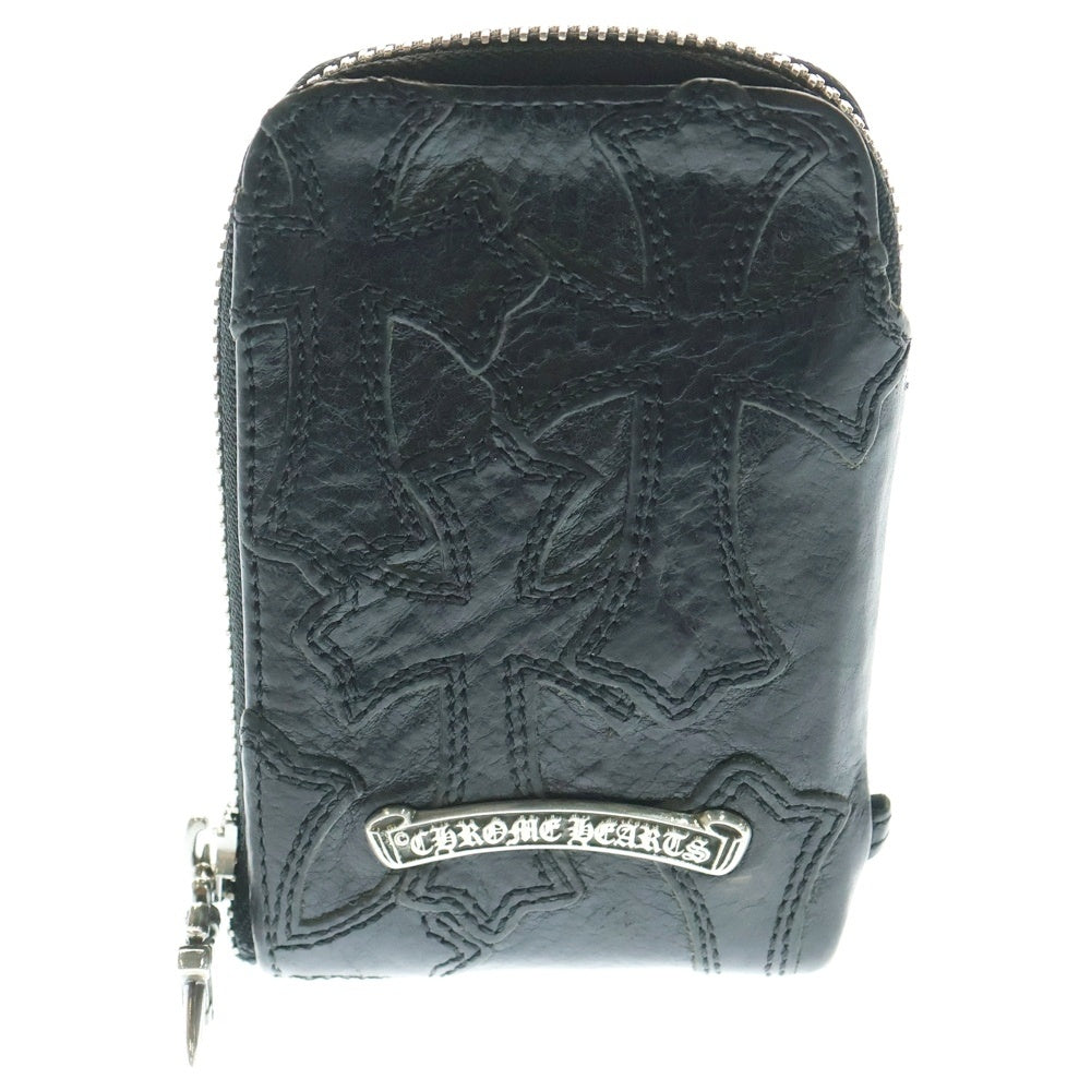 CHROME HEARTS(クロムハーツ) TINY CRS PATCH ZIP WALLET クロスパッチ タイニー ジップウォレット ブラック