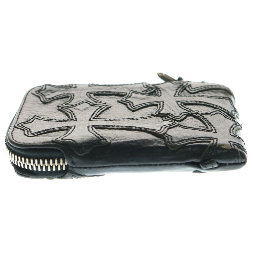 CHROME HEARTS(クロムハーツ) TINY CRS PATCH ZIP WALLET クロスパッチ タイニー ジップウォレット ブラック