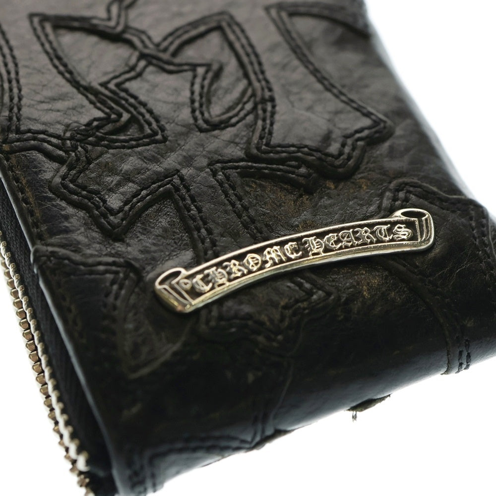 CHROME HEARTS(クロムハーツ) TINY CRS PATCH ZIP WALLET クロスパッチ タイニー ジップウォレット ブラック