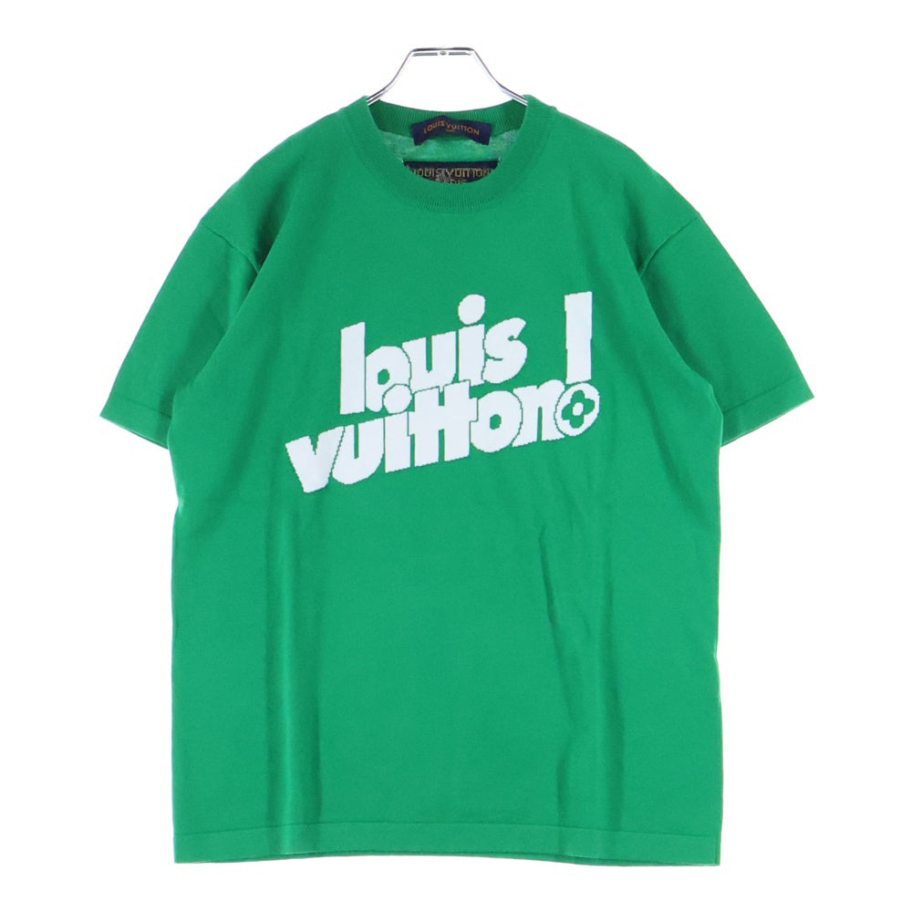 LOUIS VUITTON(ルイヴィトン) 21AW エブリデイLVクルーネックシルク ニット半袖Tシャツ 半袖カットソー グリーン RM212 DB0 HNL84W