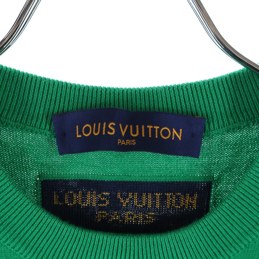 LOUIS VUITTON(ルイヴィトン) 21AW エブリデイLVクルーネックシルク ニット半袖Tシャツ 半袖カットソー グリーン RM212 DB0 HNL84W