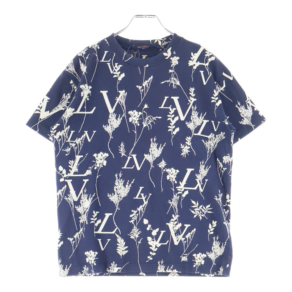LOUIS VUITTON(ルイヴィトン) 20SS リーフディスチャージ半袖Tシャツ 半袖カットソー ネイビー RM202M UYM HJY04W