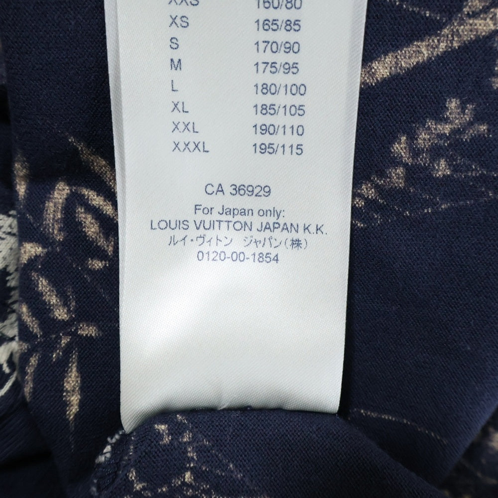 LOUIS VUITTON(ルイヴィトン) 20SS リーフディスチャージ半袖Tシャツ 半袖カットソー ネイビー RM202M UYM HJY04W
