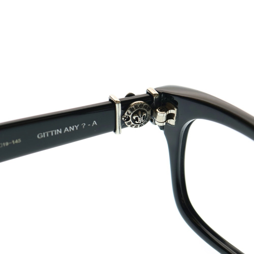 CHROME HEARTS(クロムハーツ) GITTIN ANY ?-A BSフレアテンプル ウェリントン型 アイウェア 眼鏡 ブラック 52□19-145