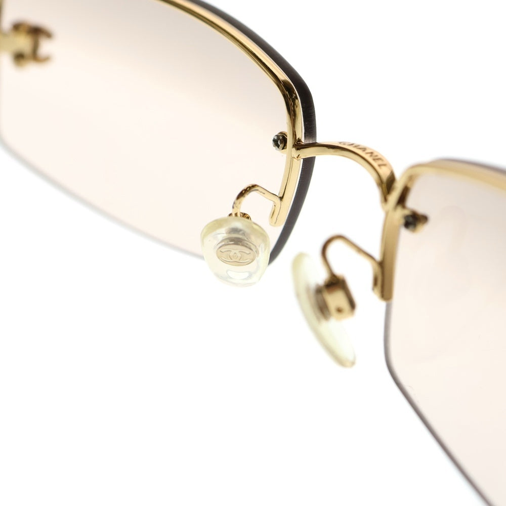 CHANEL(シャネル) リムレス ココマーク ラインストーン サングラス メガネ ゴールド 4093-B