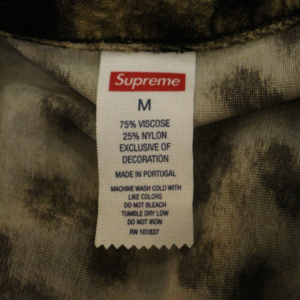 SUPREME(シュプリーム) 25SS Velvet Baseball Jersey Leopard ベルベットベースボールジャージー レオパード半袖シャツ マルチ